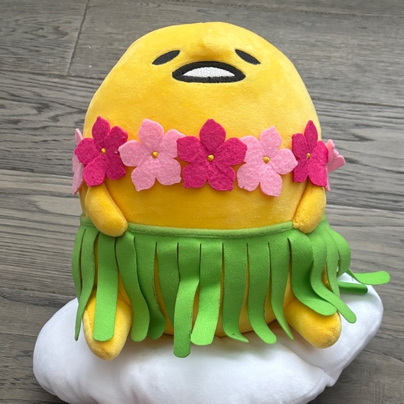 Gudetama | 2013 Gund The Lazy Egg Hula Skirt 9.5" Plush Hawaiian - Picture 2 of 12